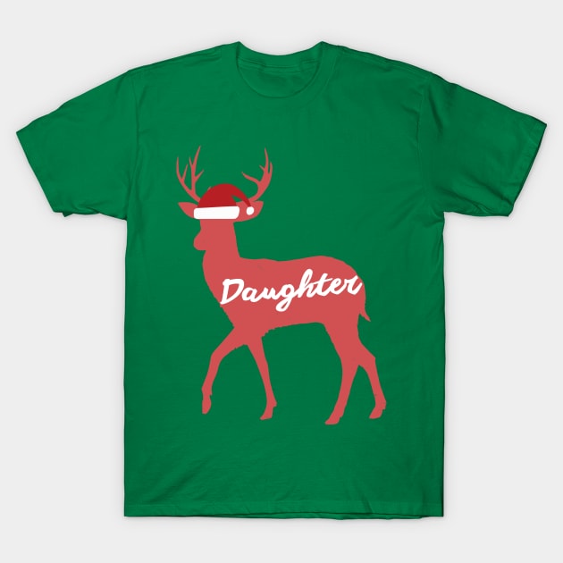 Daughter Reindeer Family Group Christmas Eve Matching T-Shirt by Freid